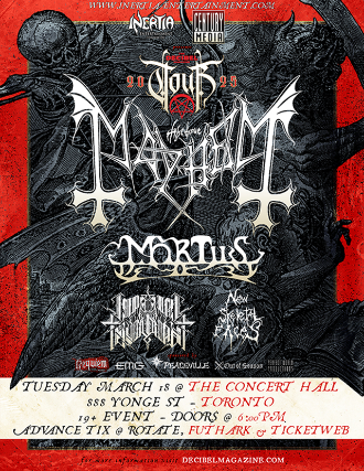 Decibel Tour: Mayhem Concert Hall at Toronto Masonic Temple at Concert Hall at Toronto Masonic Temple on 26 Mar 2025.